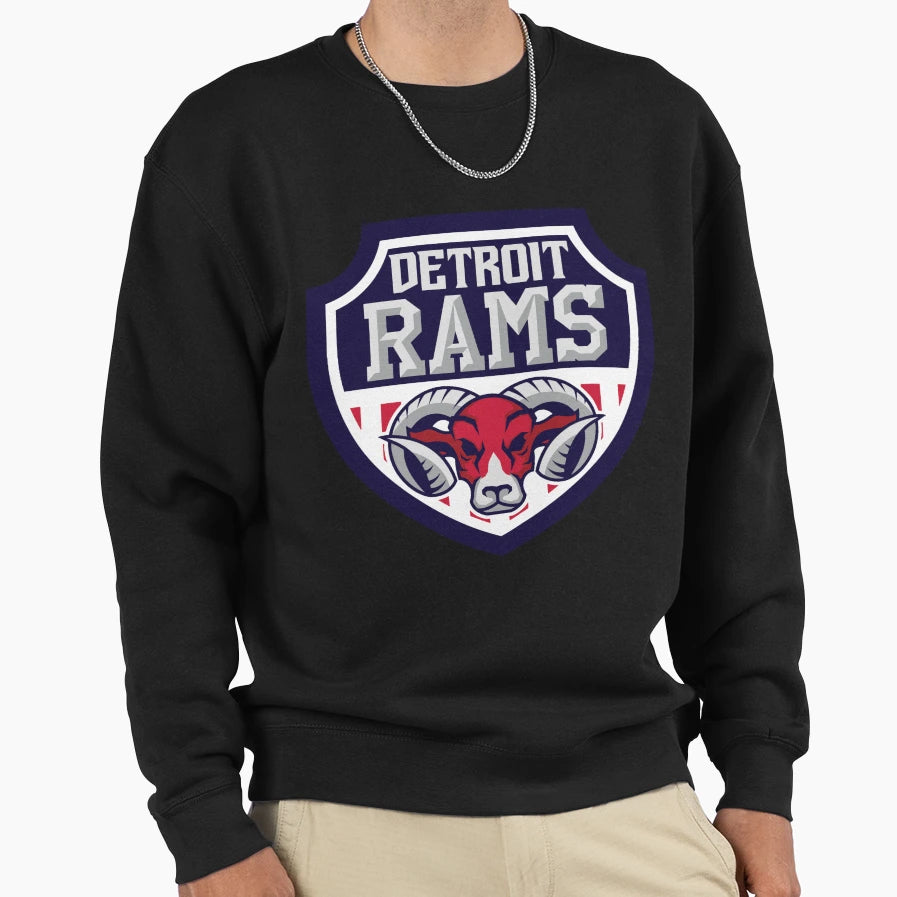 Detroit Rams Sweatshirt - Custom Art Print Unisex - T-Shirt, Sweatshirt, Hoodie