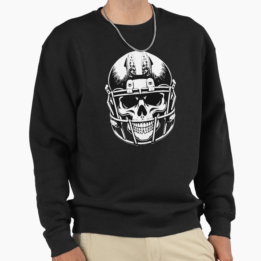 Football Helmet Skull Sweatshirt - Custom Art Print for Adults - T-Shirt, Sweatshirt, Hoodie