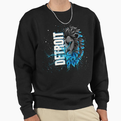 Detroit Lions Electric Blue Lion Sweatshirt - Trendy Graphic for Adults - T-Shirt, Sweatshirt, Hoodie