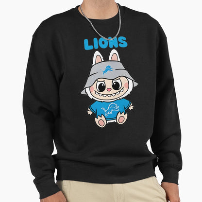 Cartoon Labubu Lions Fan Art Sweatshirt - Fun Novelty Design Unisex - T-Shirt, Sweatshirt, Hoodie