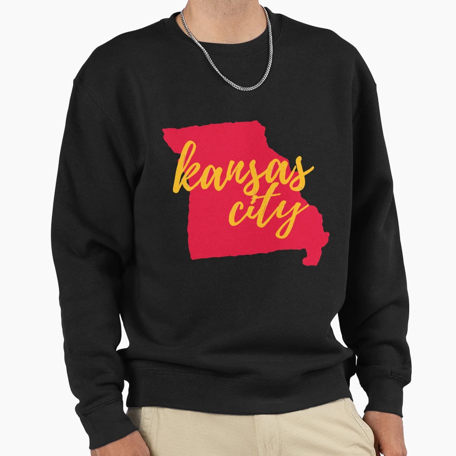 Kansas City Missouri Outline Sweatshirt - Streetwear Style Unisex - T-Shirt, Sweatshirt, Hoodie