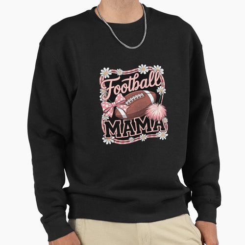 Coquette Bow Funny Football Mama Game Sweatshirt - Custom Art Print Unisex - T-Shirt, Sweatshirt, Hoodie