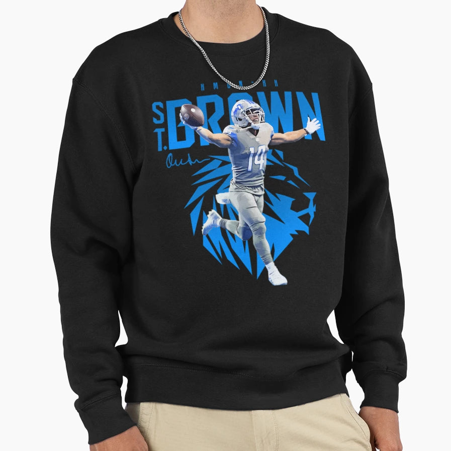Detroit Football Amon Ra St Brown Sweatshirt - Novelty Apparel for Adults - T-Shirt, Sweatshirt, Hoodie