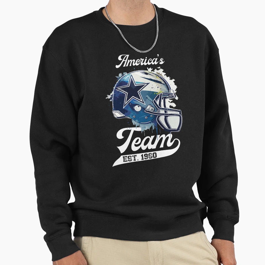 Cowboys Helmet Americas Team Sweatshirt - Aesthetic Graphic Unisex - T-Shirt, Sweatshirt, Hoodie