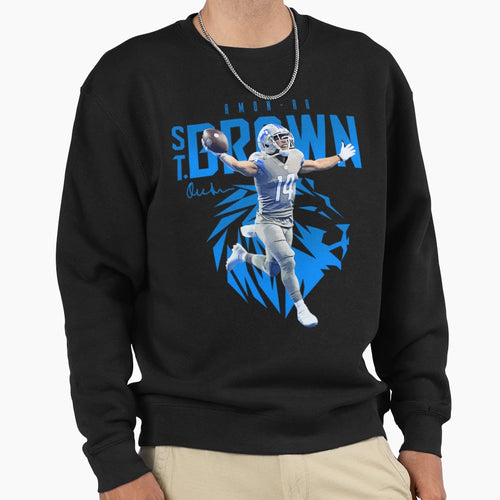 Amon Ra St Brown Detroit Football Sweatshirt - Aesthetic Graphic Unisex - T-Shirt, Sweatshirt, Hoodie