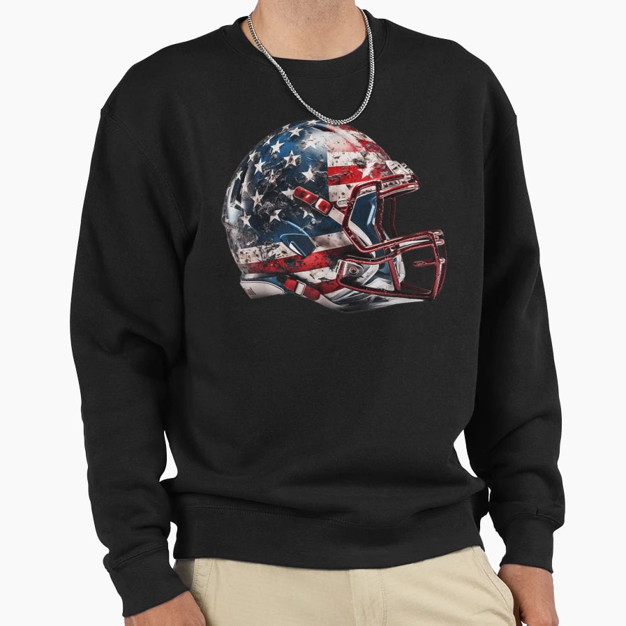 Patriotic Football Helmet American Sweatshirt - Novelty Apparel Men Women - T-Shirt, Sweatshirt, Hoodie