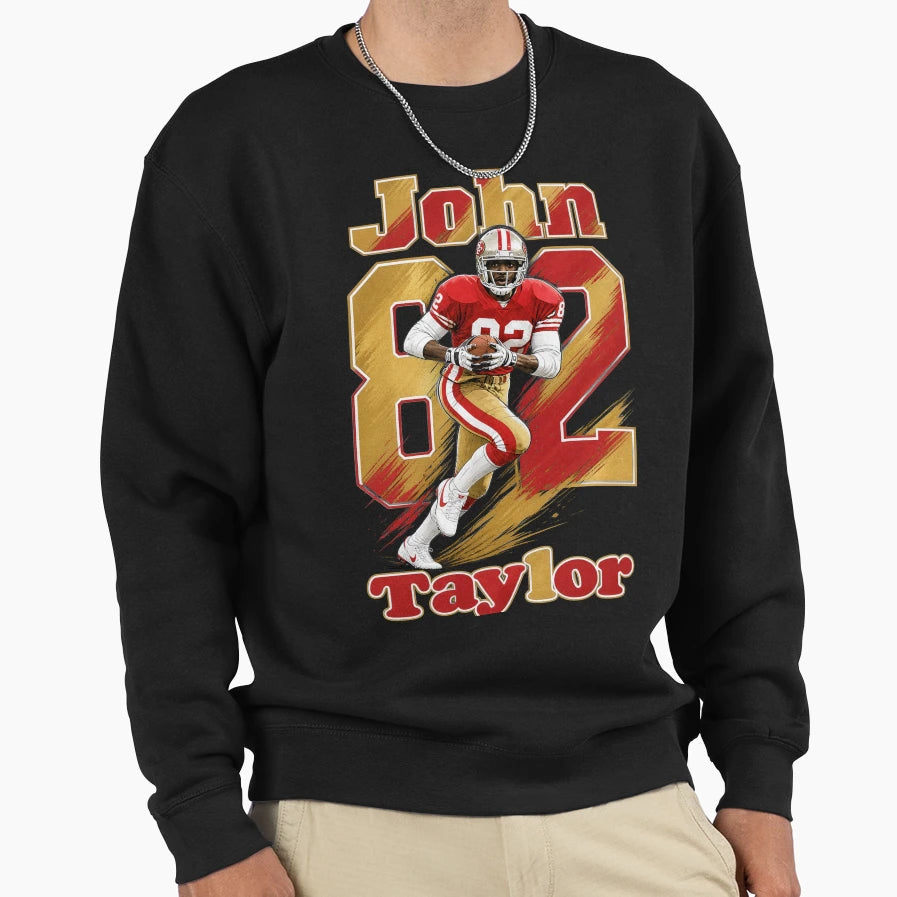 John Taylor 82 San Francisco Football Sweatshirt - Minimalist Print Unisex - T-Shirt, Sweatshirt, Hoodie