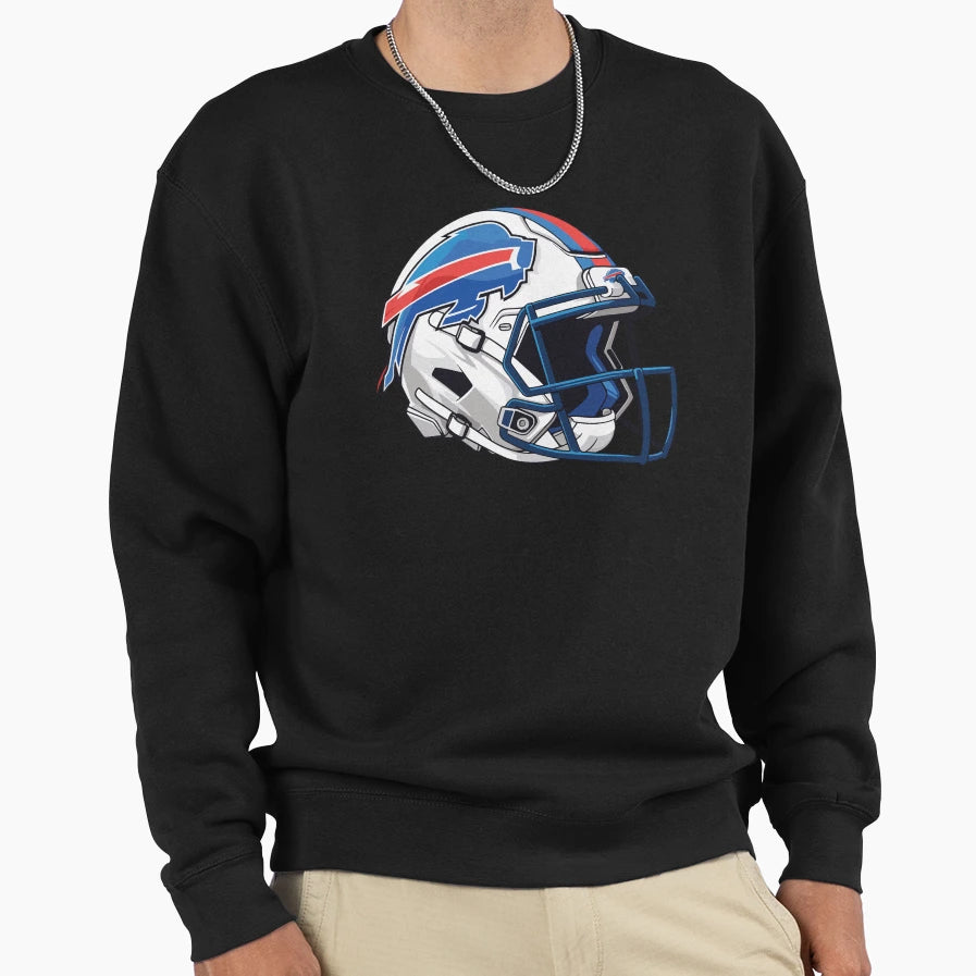 Buffalo Bills Helmet Art Sweatshirt - Casual Everyday Wear Unisex - T-Shirt, Sweatshirt, Hoodie