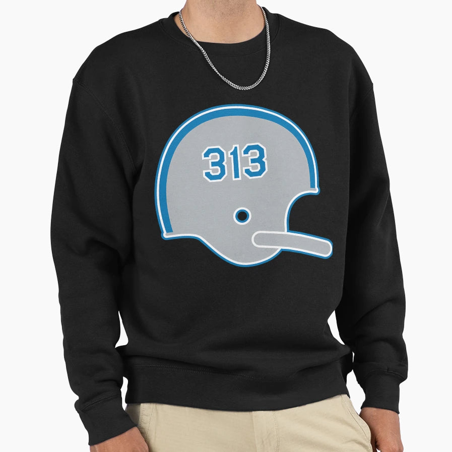 Detroit Lions 313 Helmet Sweatshirt - Aesthetic Graphic for Adults - T-Shirt, Sweatshirt, Hoodie