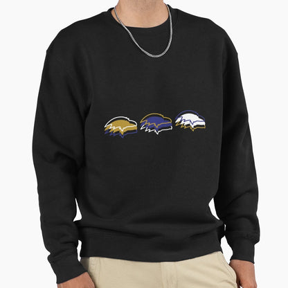 Baltimore Ravens Pattern Black Sweatshirt - Casual Everyday Wear Unisex - T-Shirt, Sweatshirt, Hoodie