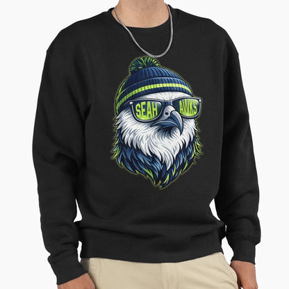 Seattle Seahawk Eagle Sunglasses Sweatshirt - Aesthetic Graphic Unisex - T-Shirt, Sweatshirt, Hoodie