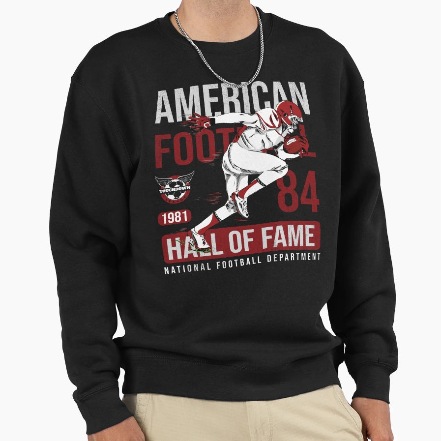 American Football Hall Fame Sweatshirt - Aesthetic Graphic for Adults - T-Shirt, Sweatshirt, Hoodie