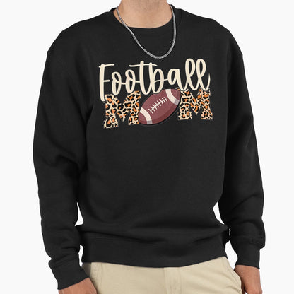 Football Mom Leopard Sweatshirt - Graphic Print Men Women - T-Shirt, Sweatshirt, Hoodie