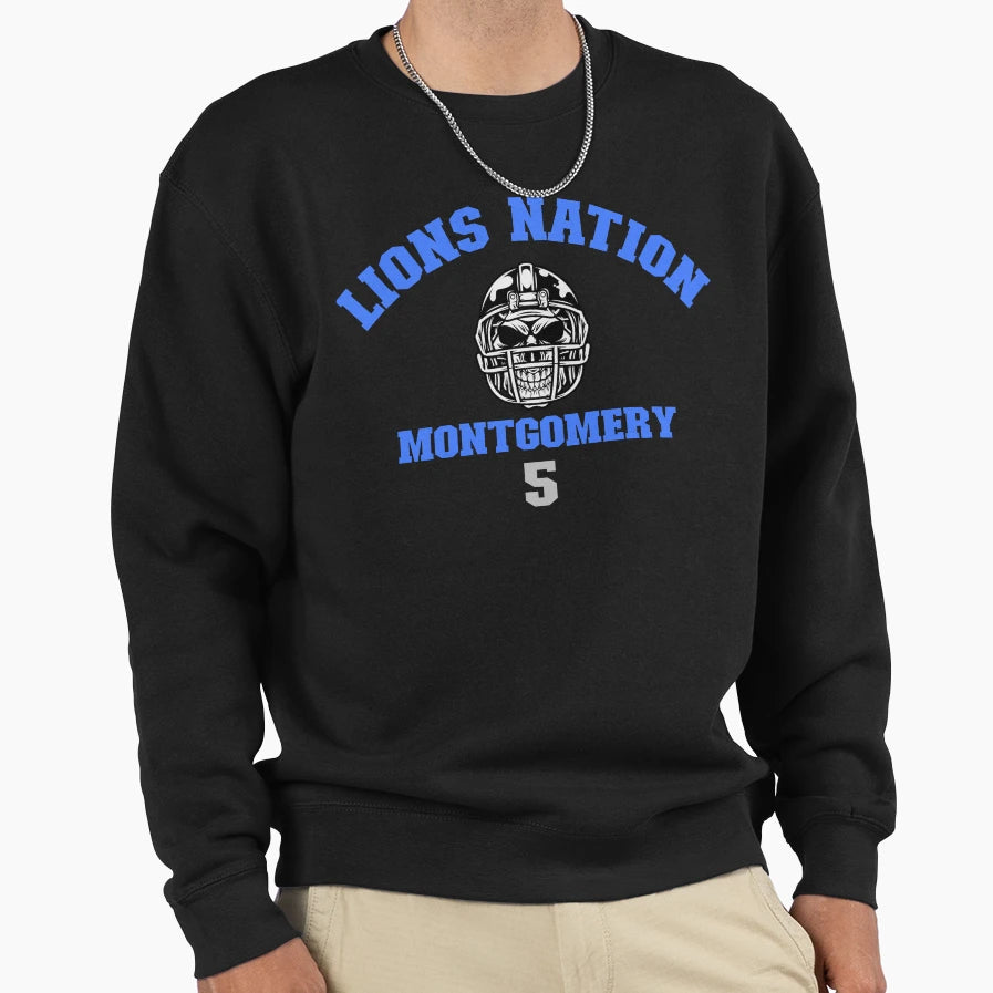 Lions Nation Montgomery 5 T-Shirt - Graphic Print Unisex - T-Shirt, Sweatshirt, Hoodie