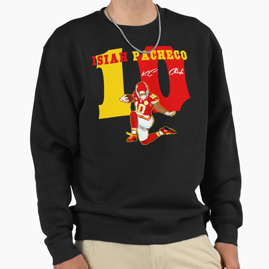 Isiah Pacheco 10 Kc Chiefs Sweatshirt - Unique Graphic Men Women - T-Shirt, Sweatshirt, Hoodie