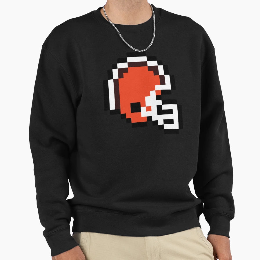 Cleveland Browns 8 Bit Football Sweatshirt - Fun Novelty Design for Adults - T-Shirt, Sweatshirt, Hoodie