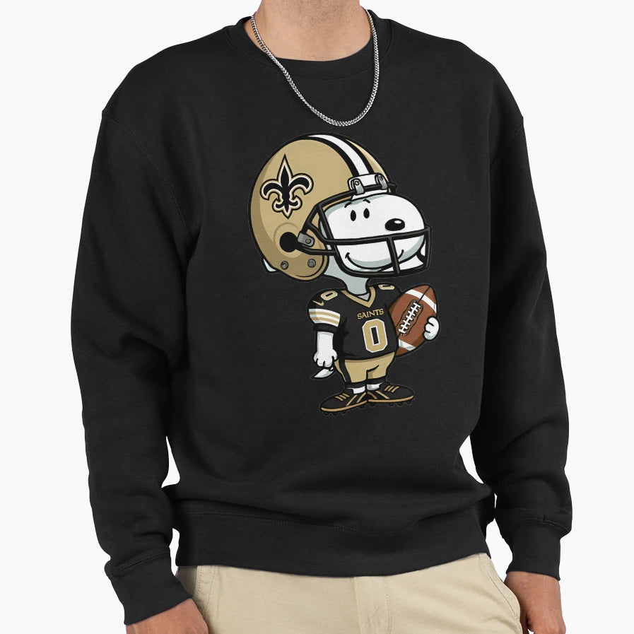 Snoopy Holding Football New Orleans Sweatshirt - Unique Graphic Men Women - T-Shirt, Sweatshirt, Hoodie