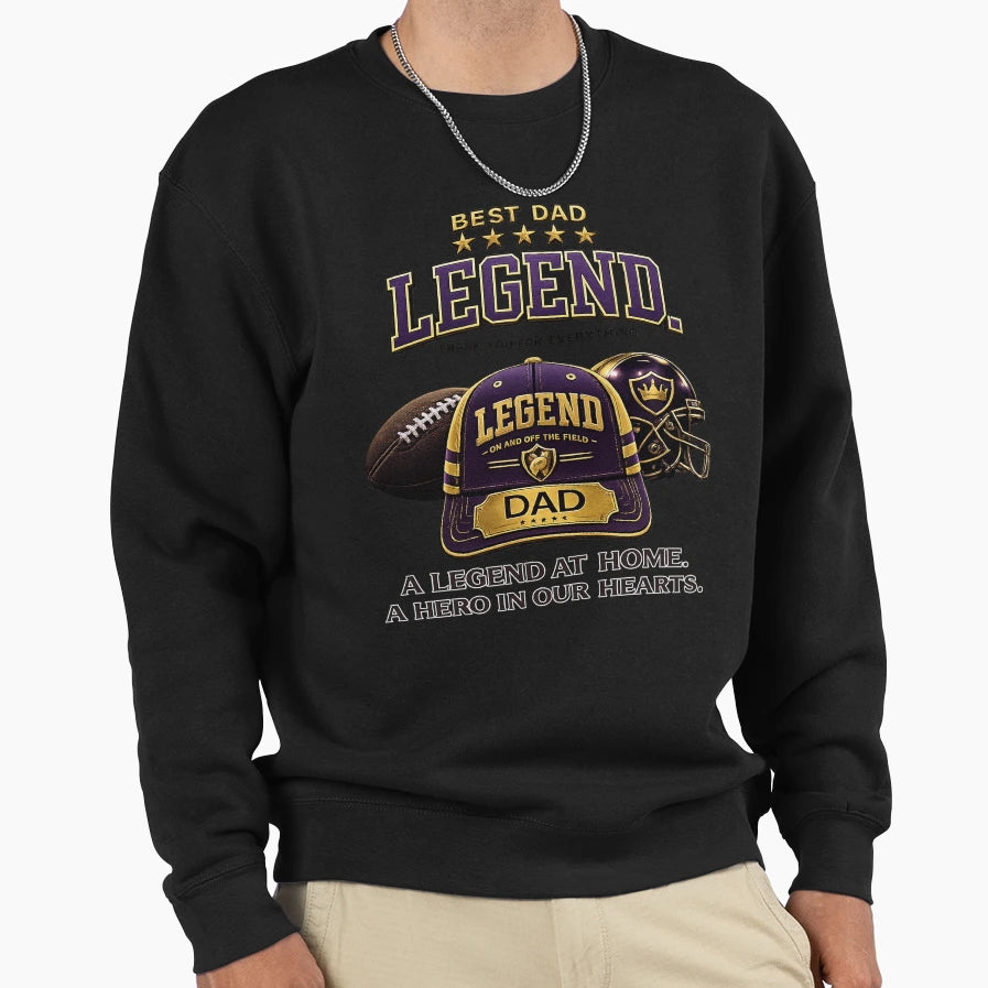 Dad Legend Purple Baseball Cap Sweatshirt - Streetwear Style Men Women - T-Shirt, Sweatshirt, Hoodie