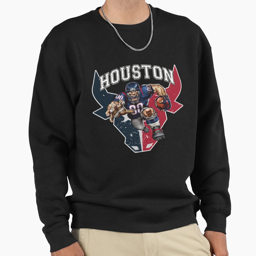 Houston Football Sweatshirt - Custom Art Print Unisex - T-Shirt, Sweatshirt, Hoodie
