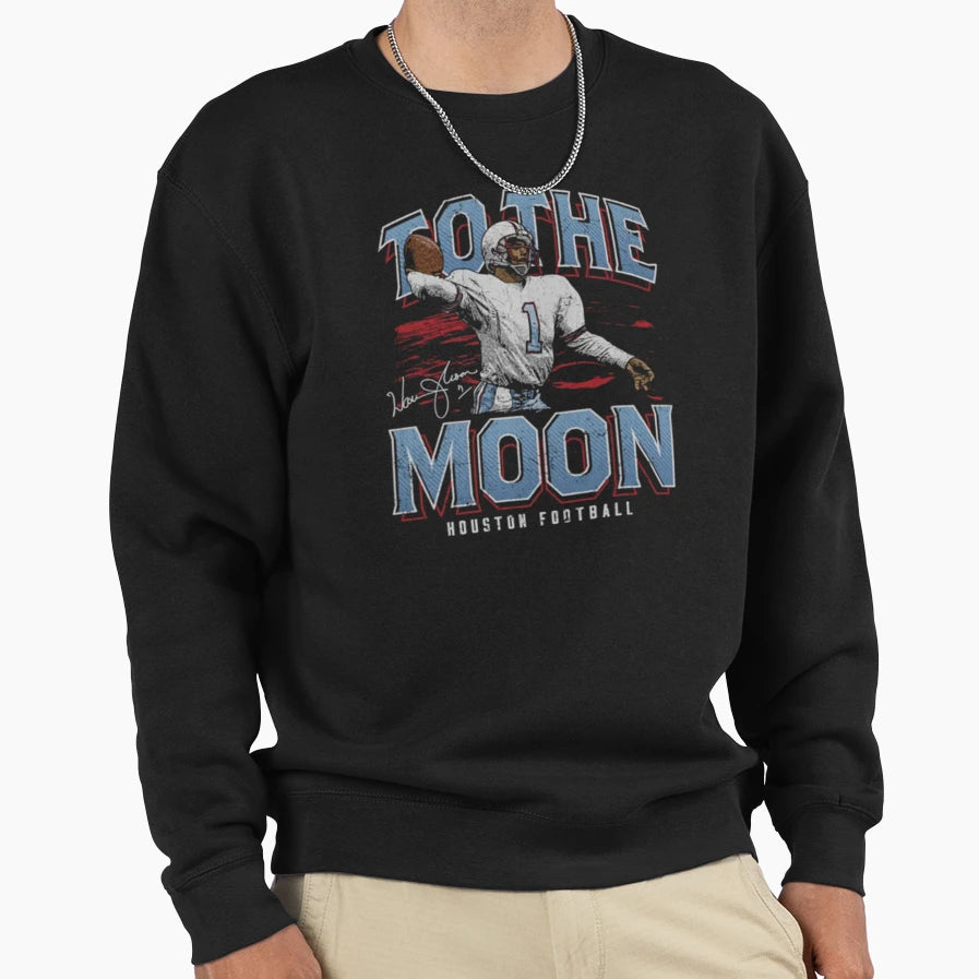Warren Moon Houston To Moon Sweatshirt - Custom Art Print for Adults - T-Shirt, Sweatshirt, Hoodie