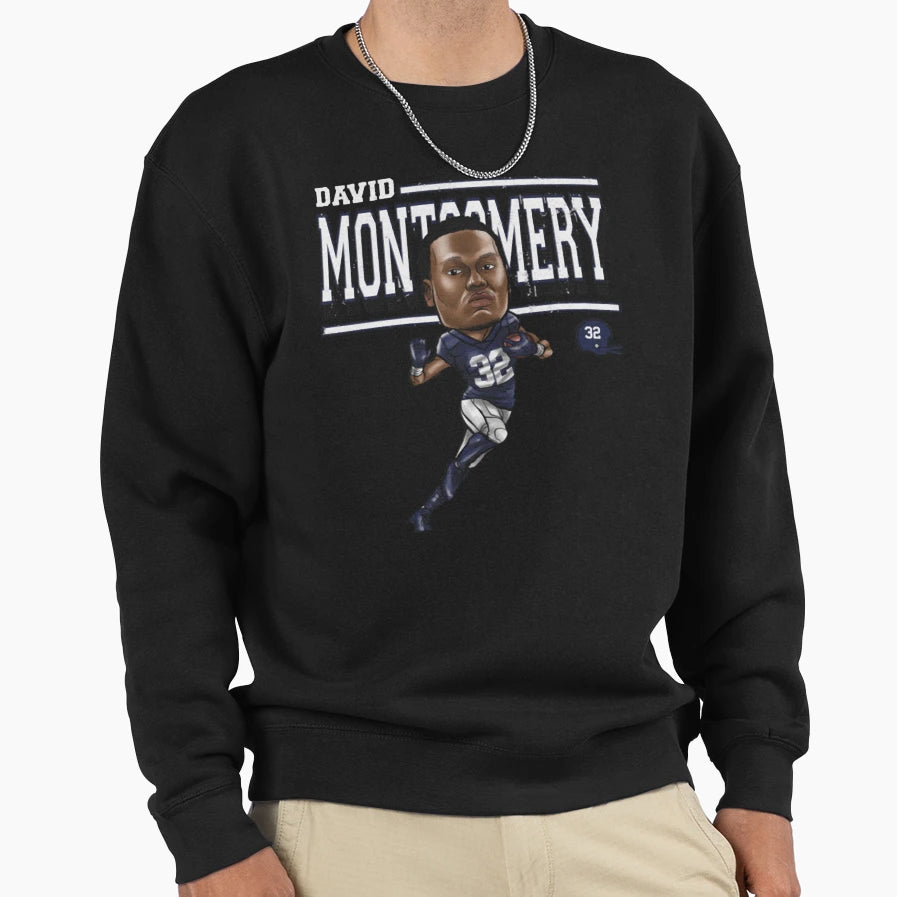 David Montgomery Cartoon Sweatshirt - Novelty Apparel for Adults - T-Shirt, Sweatshirt, Hoodie