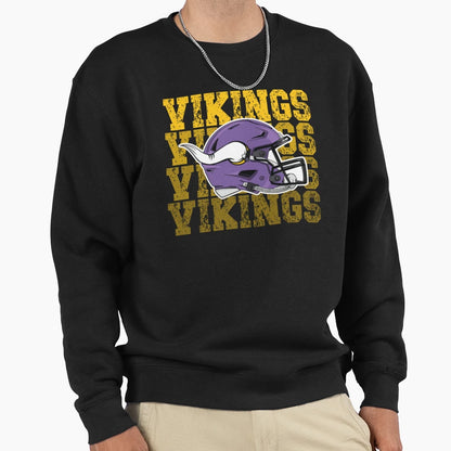 Minnesota Vikings Helmet JJ Sweatshirt - Novelty Apparel Unisex - T-Shirt, Sweatshirt, Hoodie