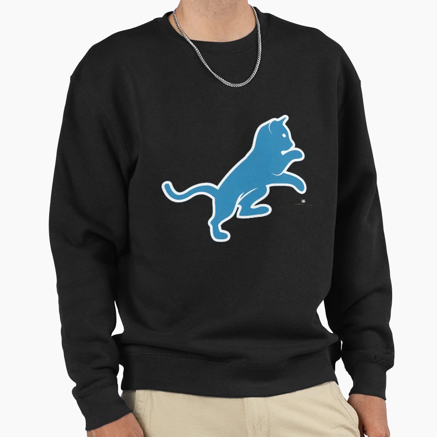 Feline Pounce Sports Mascot Sweatshirt - Unique Graphic Men Women - T-Shirt, Sweatshirt, Hoodie