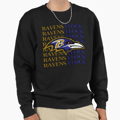 Baltimore Ravens Head Ravens Flock Sweatshirt - Minimalist Print Men Women - T-Shirt, Sweatshirt, Hoodie