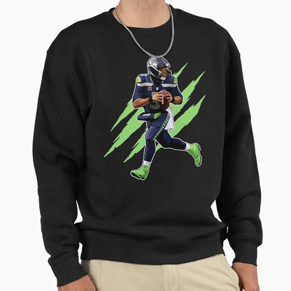 Russell Wilson 3 Claw T-Shirt - Novelty Apparel for Adults - T-Shirt, Sweatshirt, Hoodie