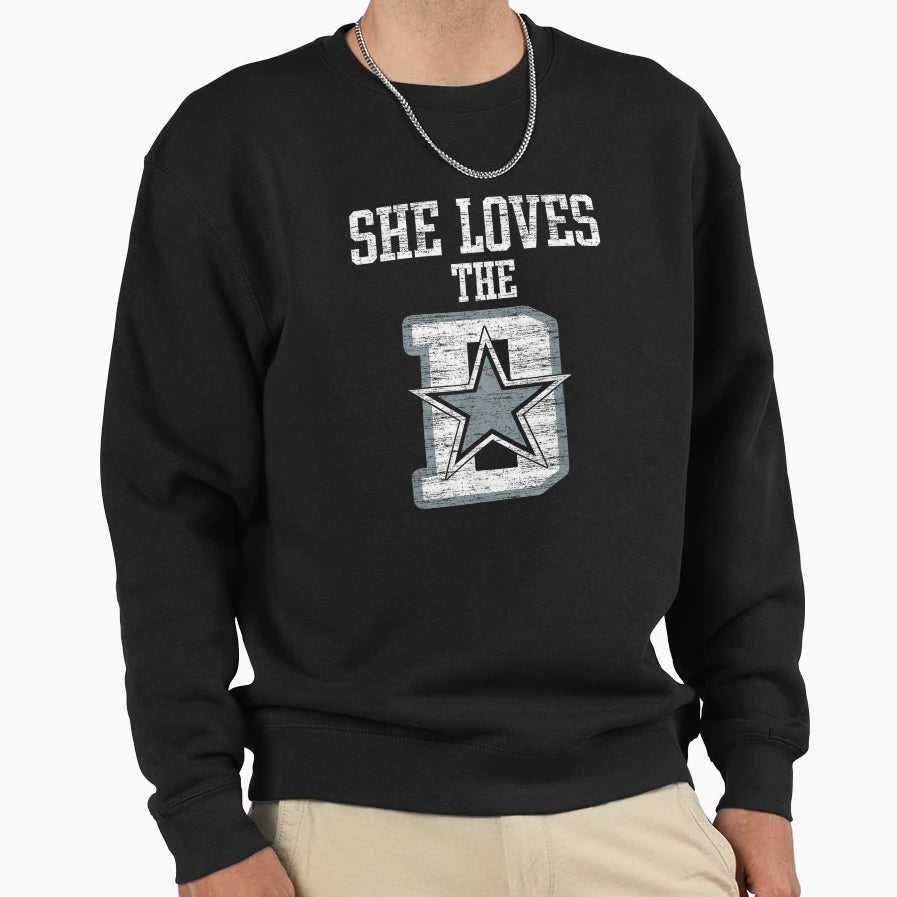 She Loves D Dallas Gift Sweatshirt - Aesthetic Graphic for Adults - T-Shirt, Sweatshirt, Hoodie