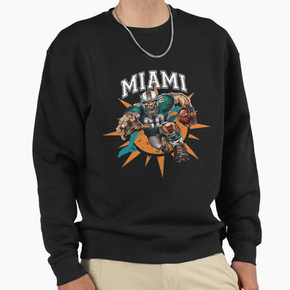 Miami Football Sweatshirt - Trendy Graphic Unisex - T-Shirt, Sweatshirt, Hoodie