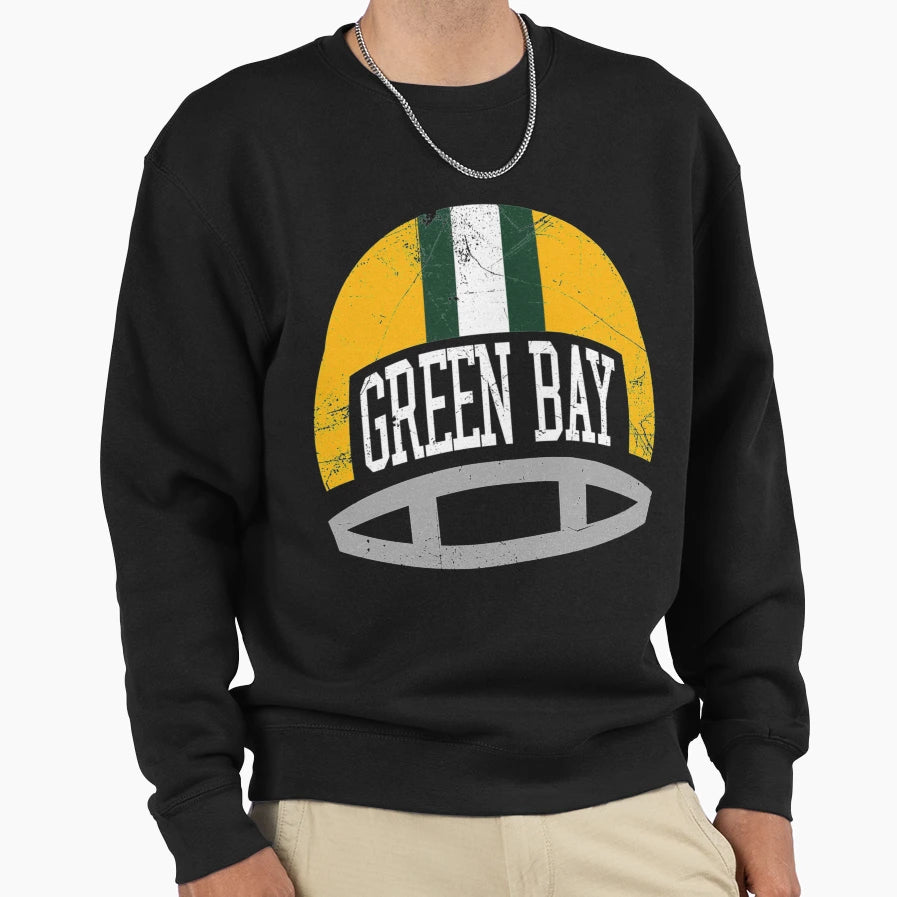 Green Bay Helmet Green Sweatshirt - Casual Everyday Wear Unisex - T-Shirt, Sweatshirt, Hoodie