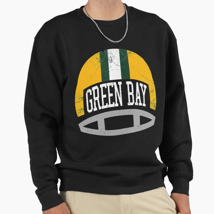 Green Bay Helmet Green Sweatshirt - Casual Everyday Wear Unisex - T-Shirt, Sweatshirt, Hoodie