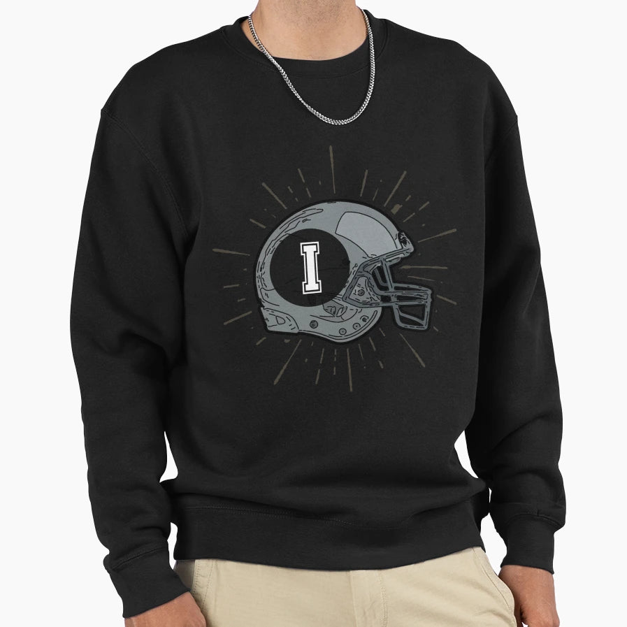 Monogram I Football Helmet Sweatshirt - Fun Novelty Design Men Women - T-Shirt, Sweatshirt, Hoodie
