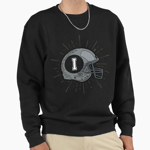Monogram I Football Helmet Sweatshirt - Fun Novelty Design Men Women - T-Shirt, Sweatshirt, Hoodie