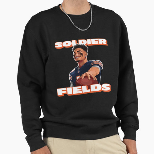 Soldier Fields Justin Fields Chicago Sweatshirt - Streetwear Style Unisex - T-Shirt, Sweatshirt, Hoodie