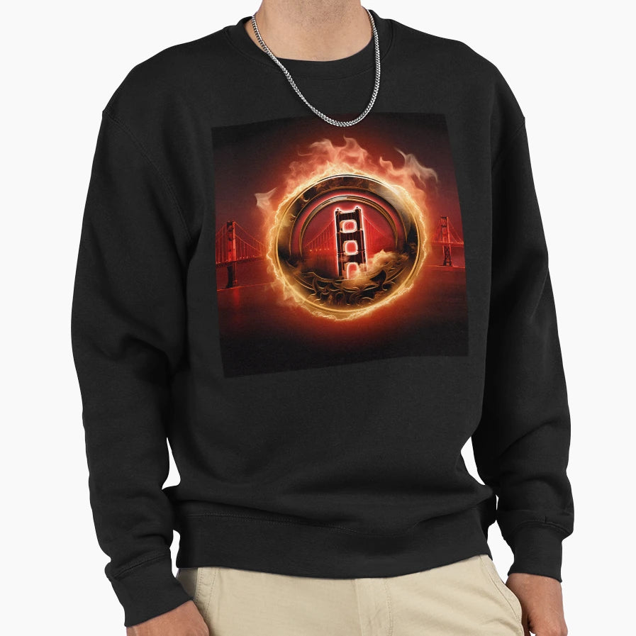 Champions Fire Golden Gate Bridge Sweatshirt - Trendy Graphic Unisex - T-Shirt, Sweatshirt, Hoodie