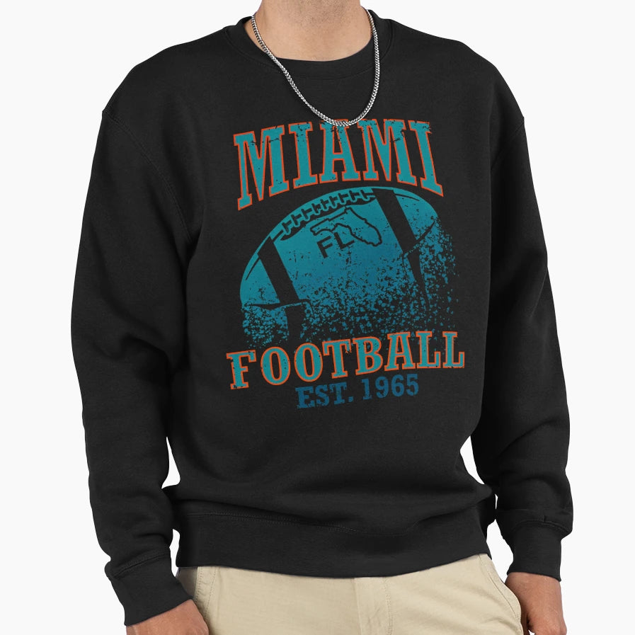 Miami Football Sweatshirt - Aesthetic Graphic Men Women - T-Shirt, Sweatshirt, Hoodie