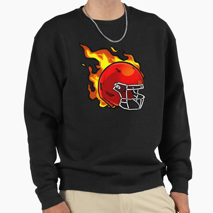American Football Red Helmet Fire Sweatshirt - Novelty Apparel Unisex - T-Shirt, Sweatshirt, Hoodie