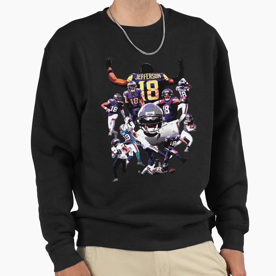 Justin Jeffersons 2022 Season Sweatshirt - Aesthetic Graphic for Adults - T-Shirt, Sweatshirt, Hoodie
