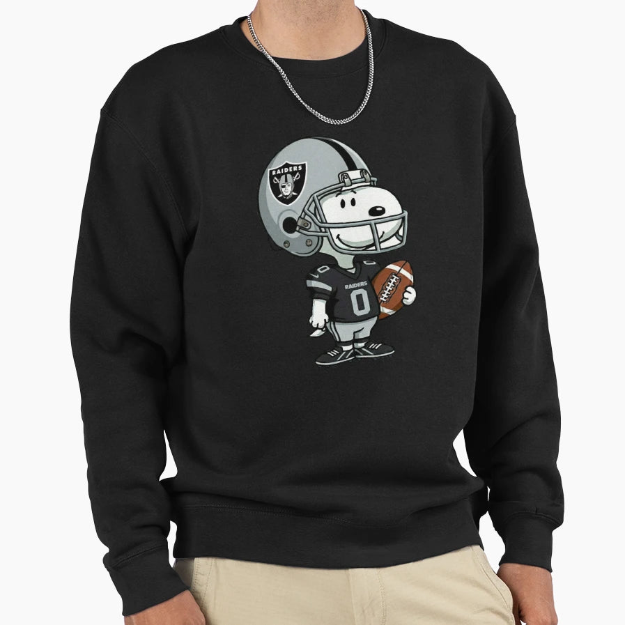 Snoopy Holding Football Las Sweatshirt - Casual Everyday Wear Men Women - T-Shirt, Sweatshirt, Hoodie