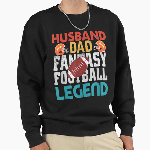 Mens Husband Dad Fantasy Football Legend T-Shirt - Graphic Print Unisex - T-Shirt, Sweatshirt, Hoodie
