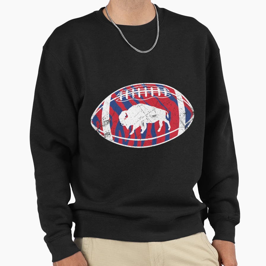Mafia Bison Football White Sweatshirt - Unique Graphic Unisex - T-Shirt, Sweatshirt, Hoodie