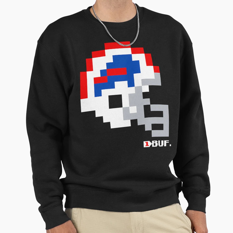 Buf White Helmet Tecmo Bowl Sweatshirt - Fun Novelty Design Men Women - T-Shirt, Sweatshirt, Hoodie