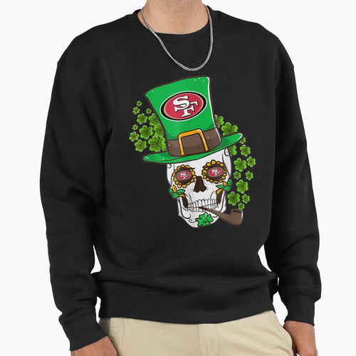 Funny St Patricks Day Irish Skull San Sweatshirt - Trendy Graphic Unisex - T-Shirt, Sweatshirt, Hoodie