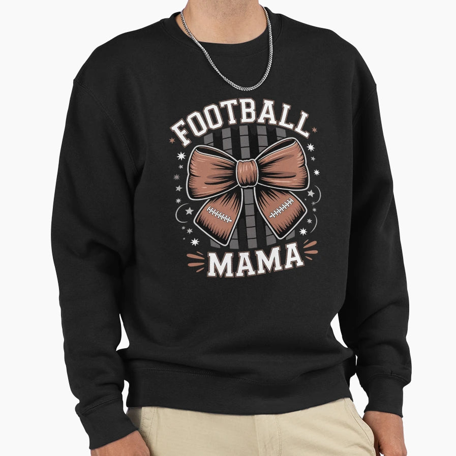 Football Mama Fall Coquette Bow Sweatshirt - Aesthetic Graphic Men Women - T-Shirt, Sweatshirt, Hoodie