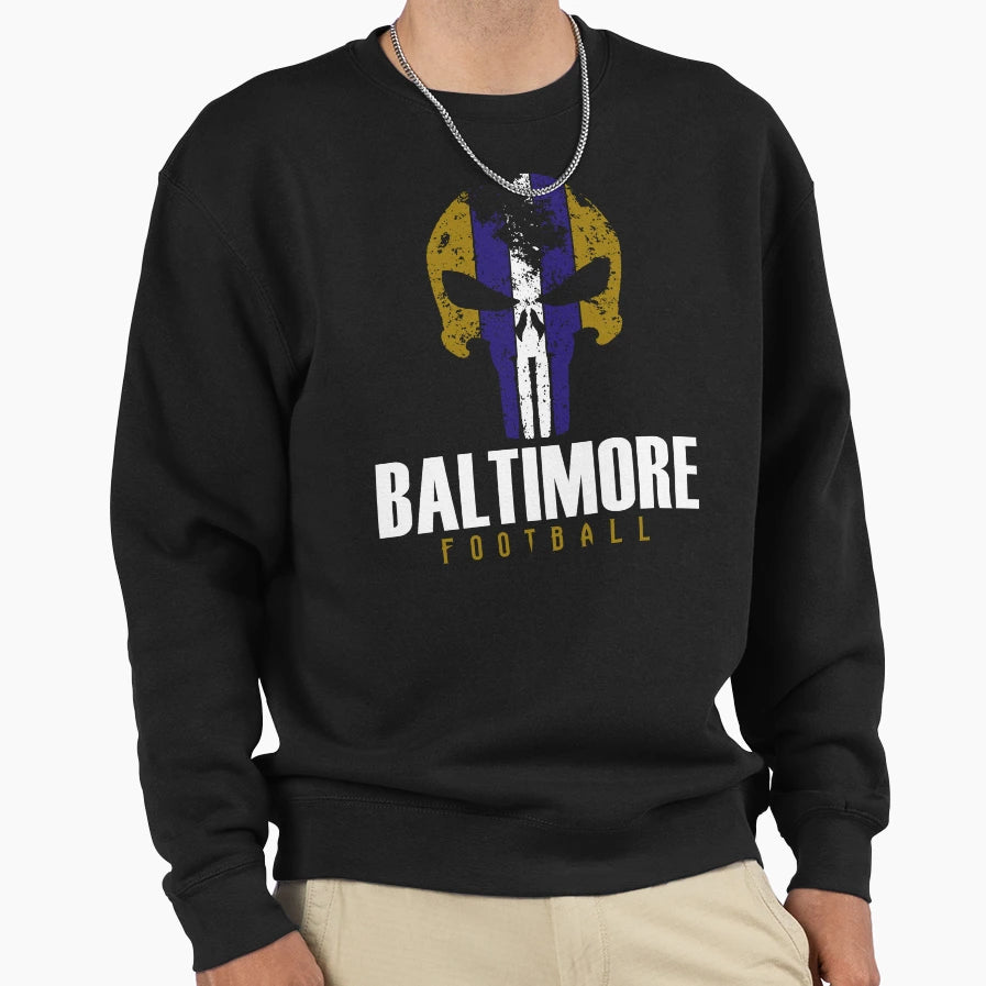 Baltimore Pro Football Grunge Sweatshirt - Graphic Print for Adults - T-Shirt, Sweatshirt, Hoodie