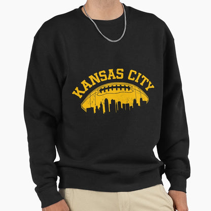 Kansas City Football Kc Skyline Sweatshirt - Streetwear Style Unisex - T-Shirt, Sweatshirt, Hoodie