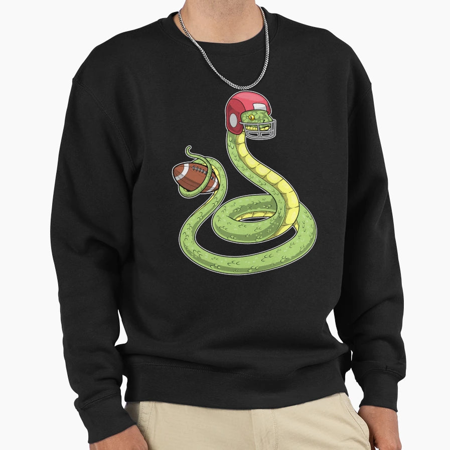 Snake American Football Sports Sweatshirt - Fun Novelty Design Unisex - T-Shirt, Sweatshirt, Hoodie