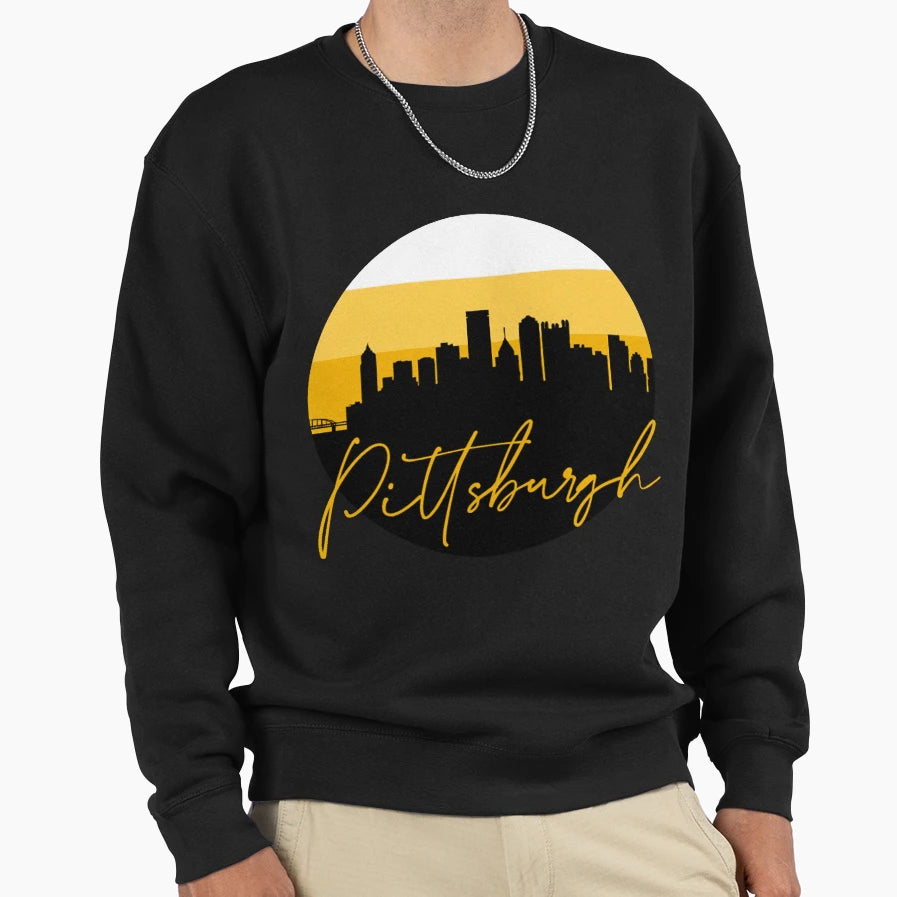 Black And Yellow Pittsburgh Fan Sweatshirt - Streetwear Style Men Women - T-Shirt, Sweatshirt, Hoodie